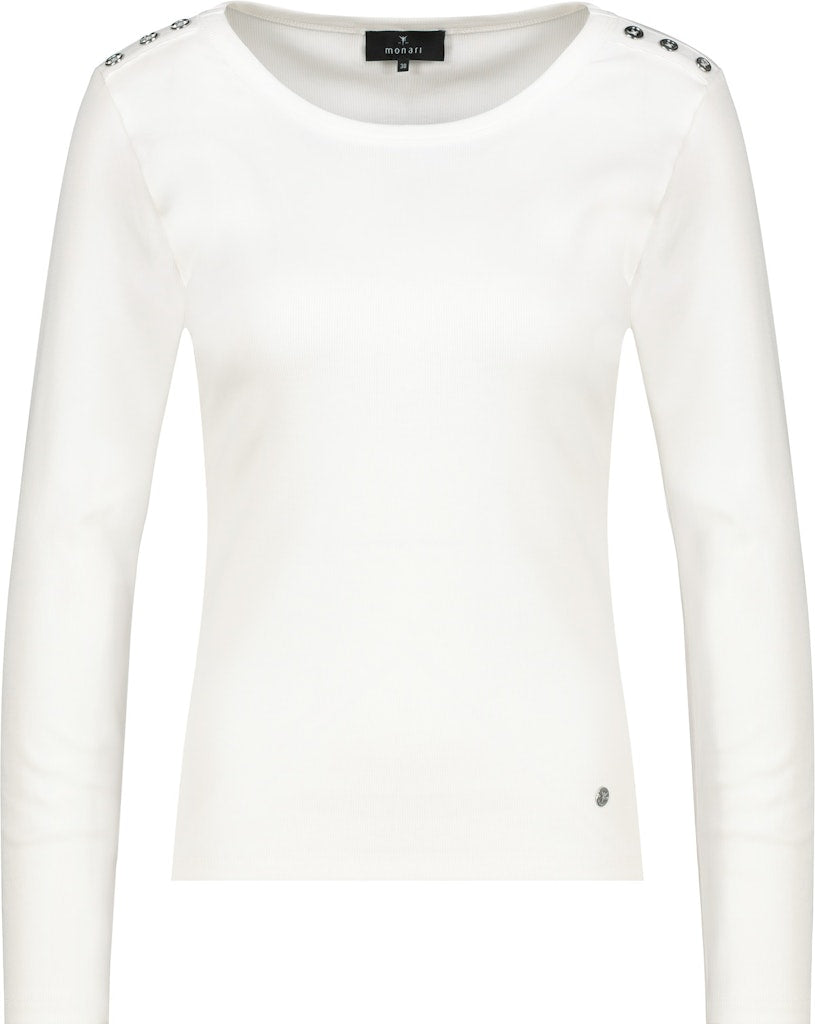 Monari Off White Button Detail Top