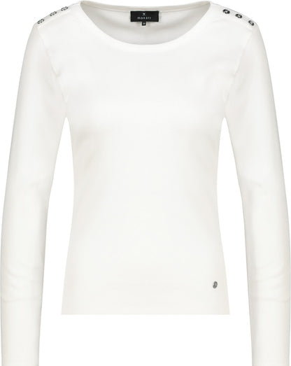 Monari Off White Button Detail Top