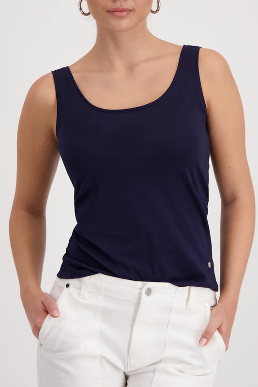 Monari Navy Sleeveless Top