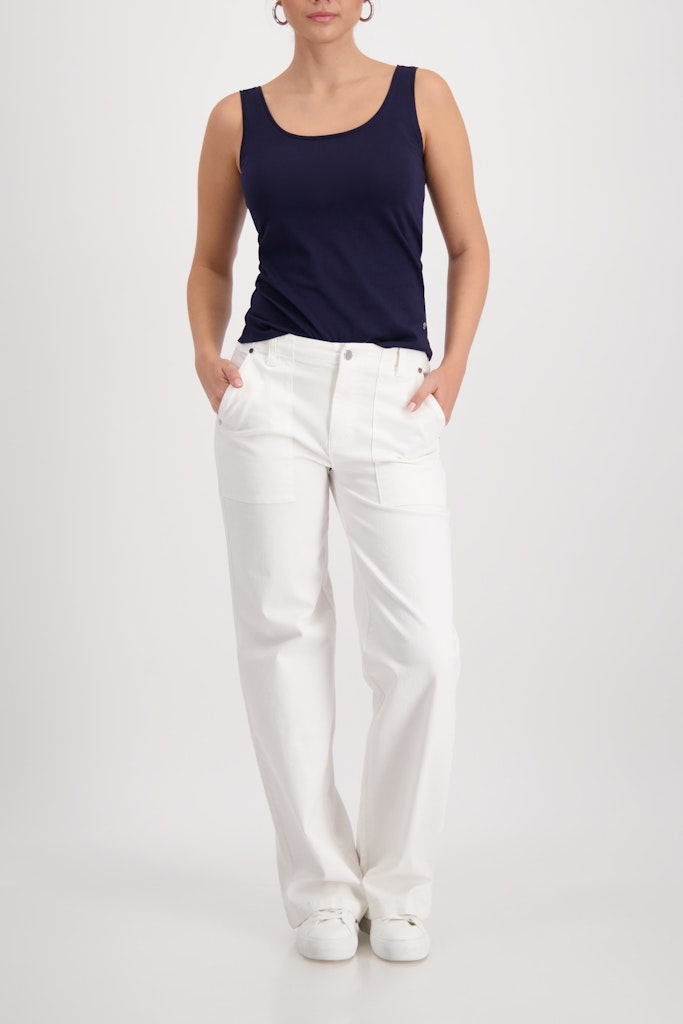 Monari Navy Sleeveless Top