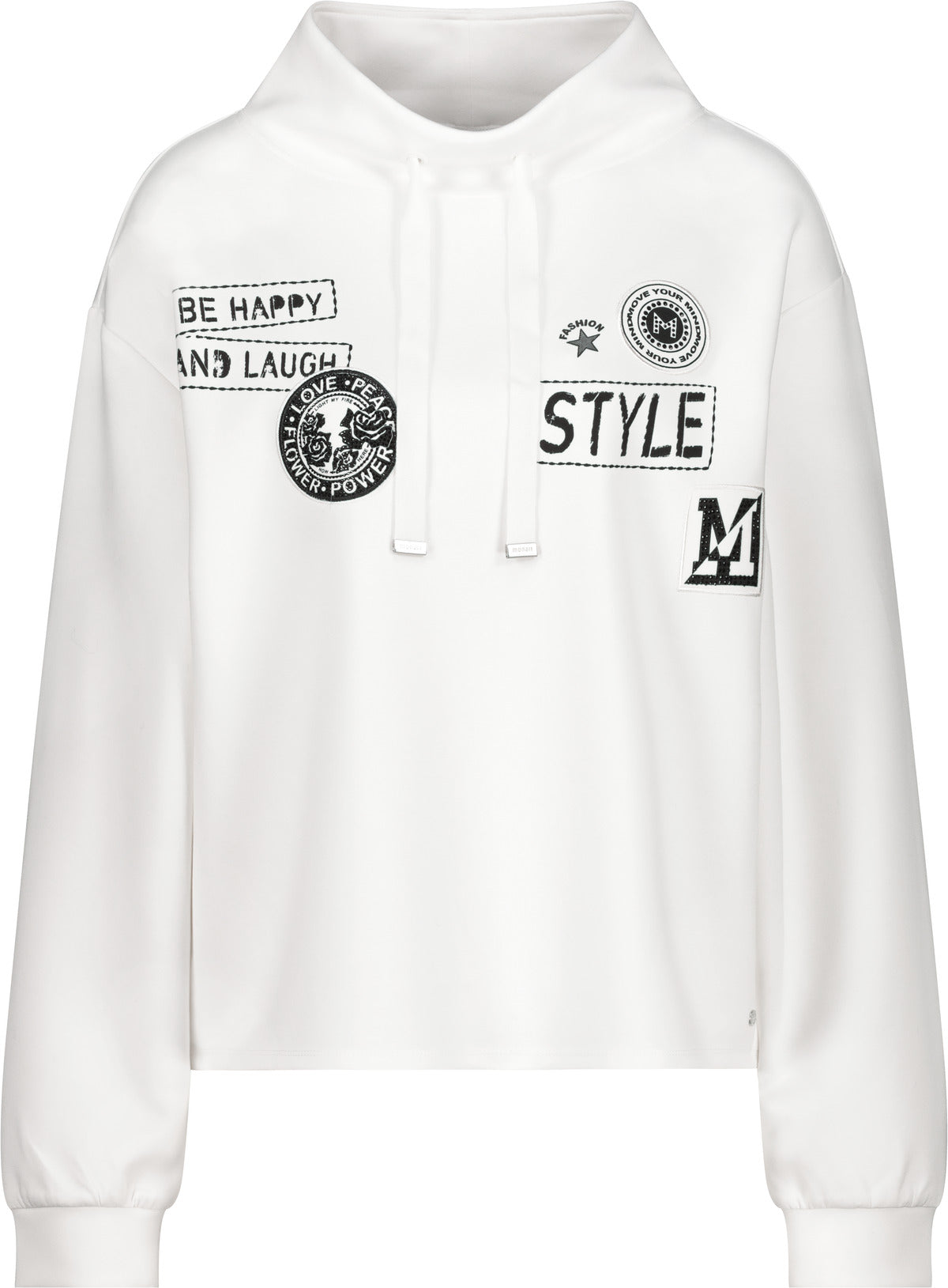 Monari White Stand Collar Sweatshirt