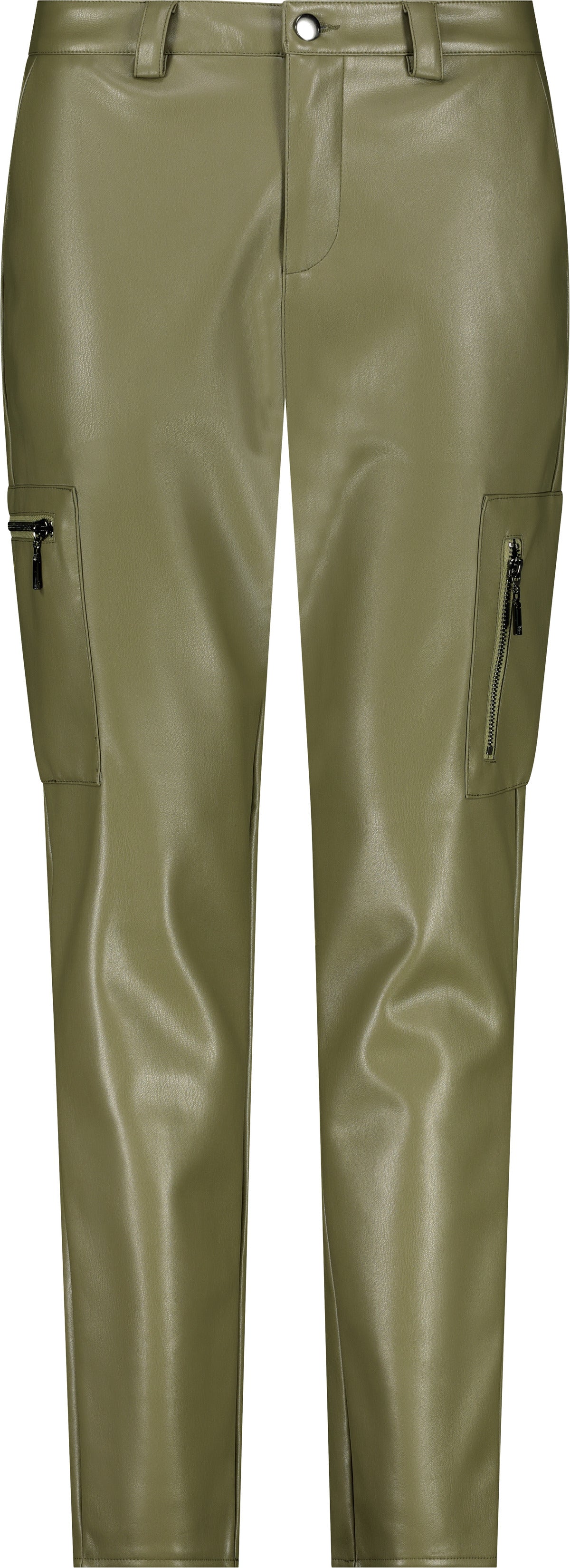 Monari Khaki Faux Leather Cargos