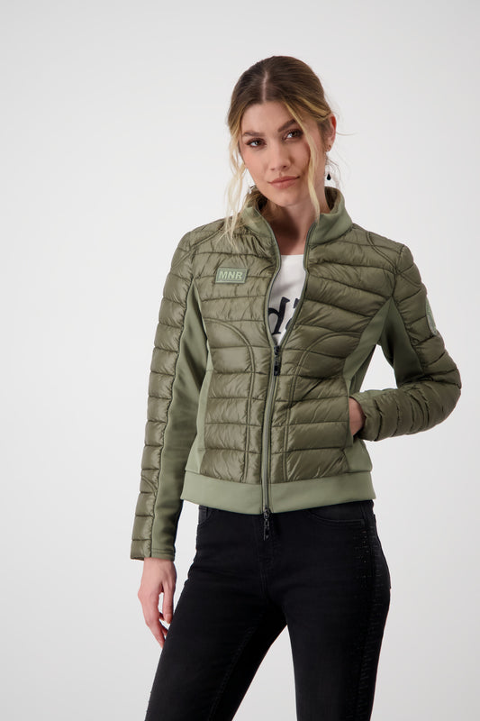 Monari Khaki Neoprene Quilted Jacket