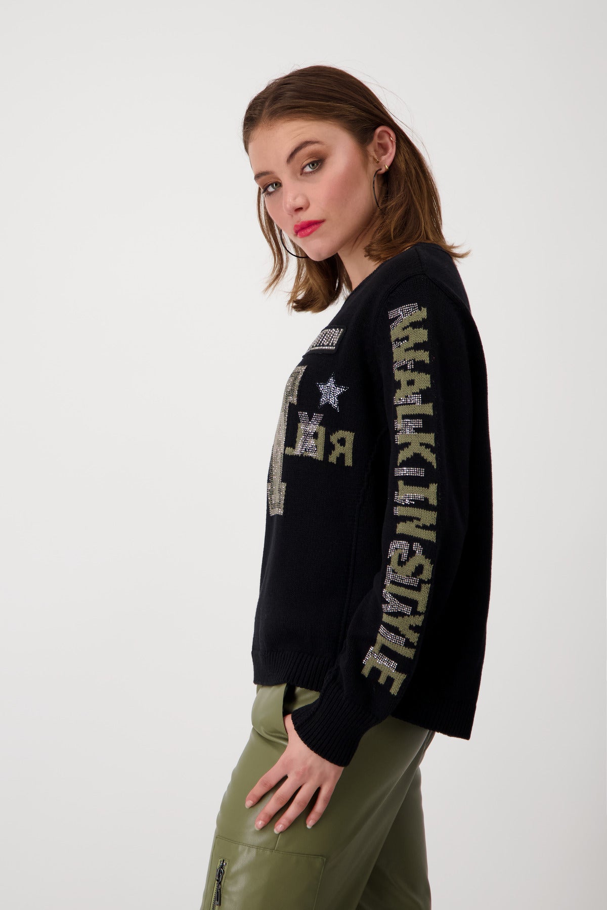 Monari Rhinestone Logo Jumper