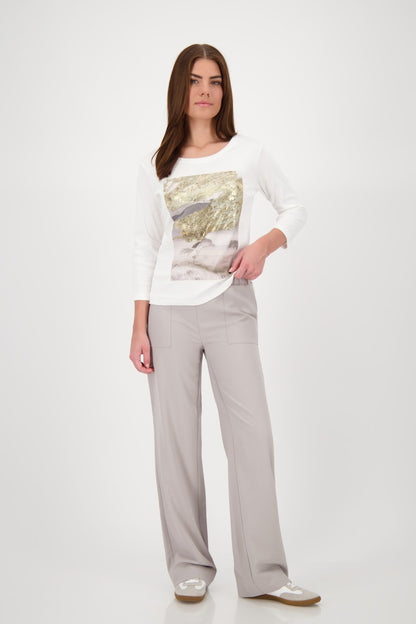 Monari Off White Landscape Graphic Top
