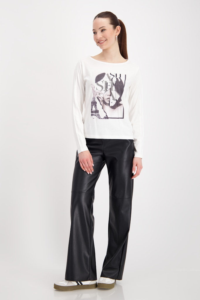 Monari Off White Graphic Print Top