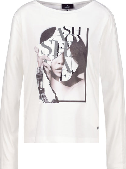 Monari Off White Graphic Print Top