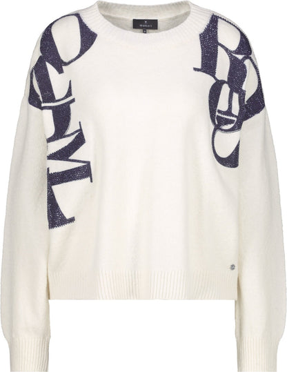 Monari Off White Sweater with Lettering
