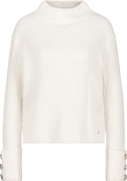 Monari Off White Stand Collar Pullover
