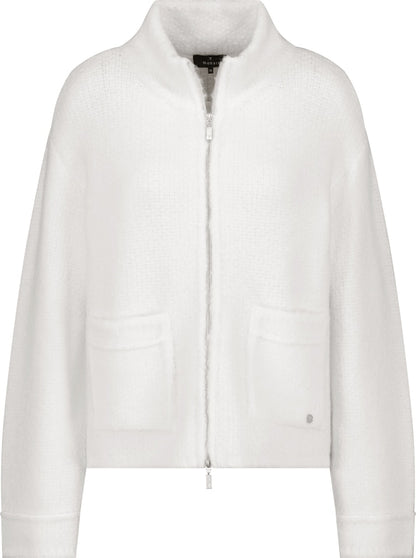 Monari Off White Zipped Cardigan