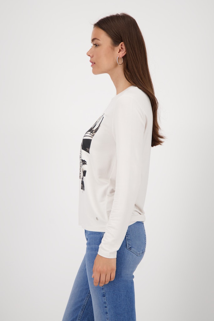 Monari Cream Collage Print Top