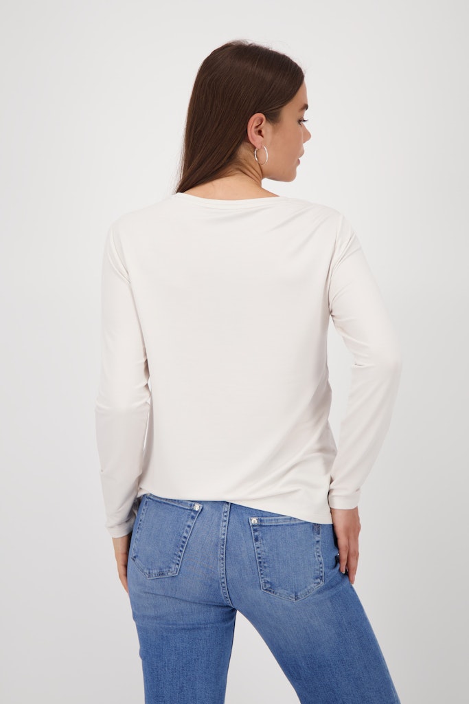 Monari Cream Collage Print Top