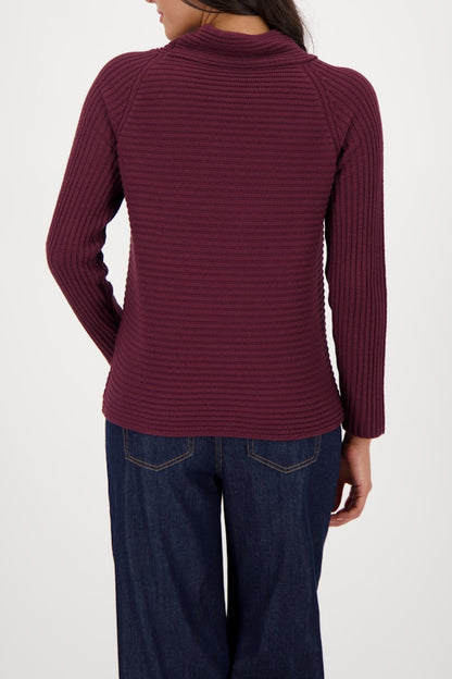 Monari Bordeaux Ribbed Pullover