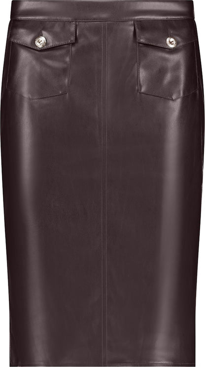 Monari Brown Faux Leather Skirt