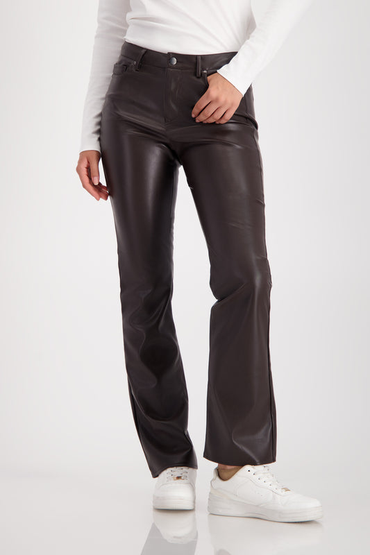 Monari Brown  Faux Leather Trousers