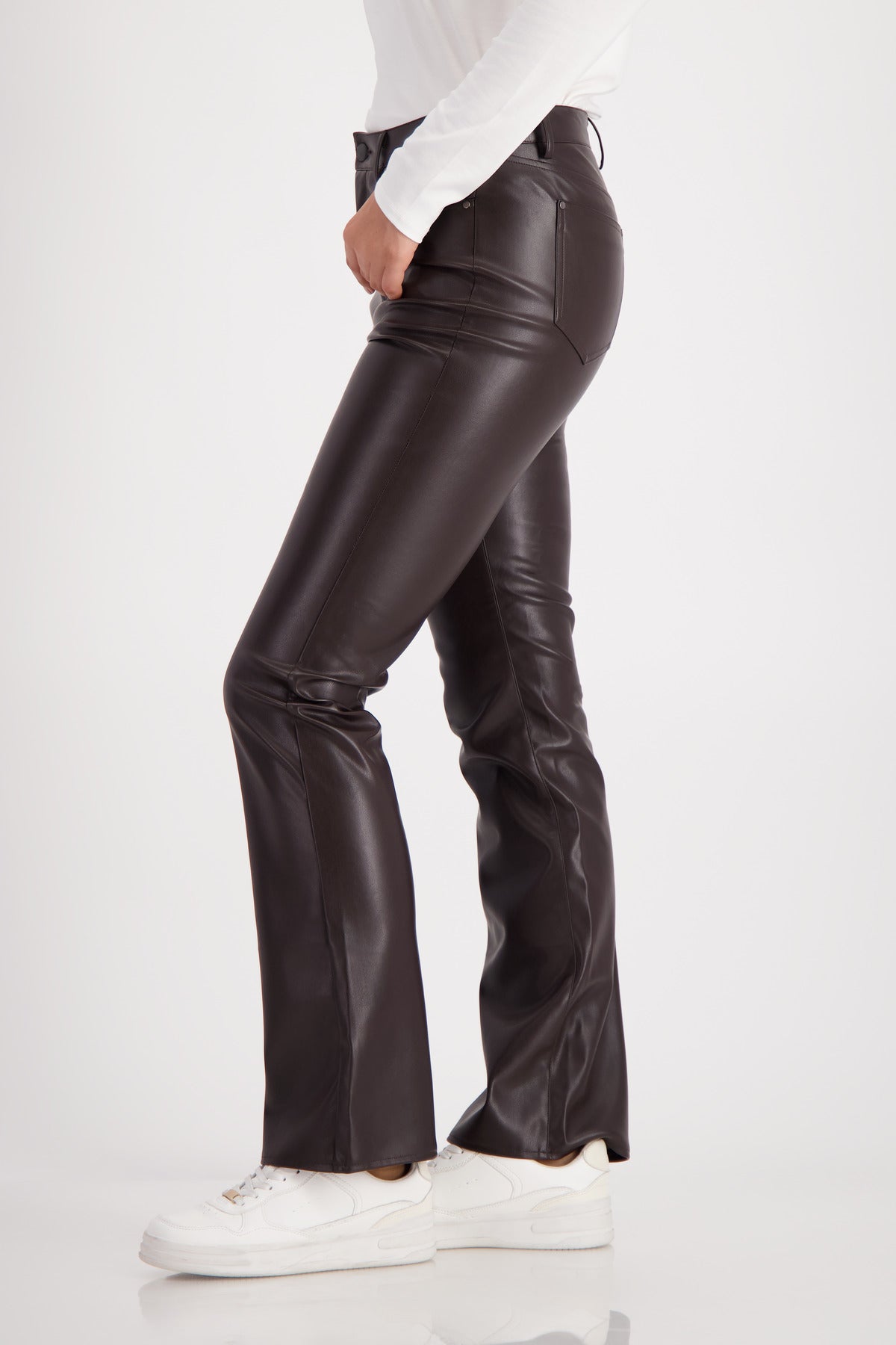 Monari Brown  Faux Leather Trousers