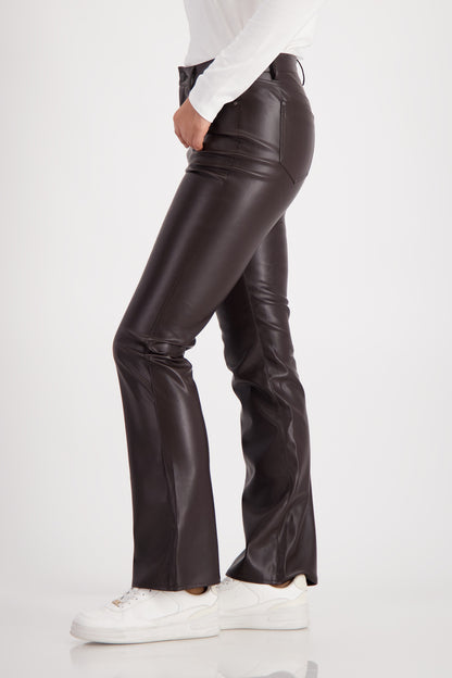 Monari Brown  Faux Leather Trousers