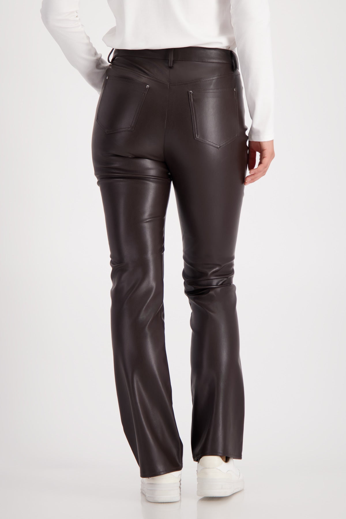 Monari Brown  Faux Leather Trousers