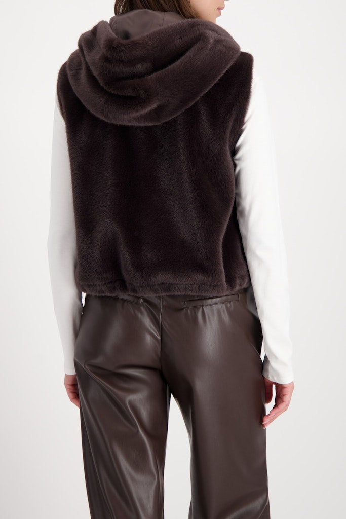 Monari Brown Faux Fur Gilet