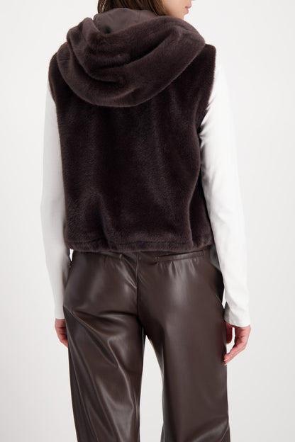Monari Brown Faux Fur Gilet