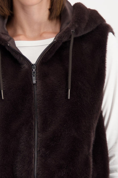 Monari Brown Faux Fur Gilet
