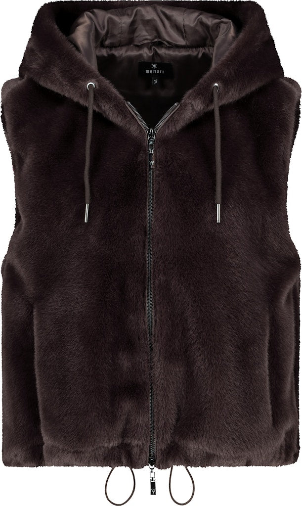 Monari Brown Faux Fur Gilet