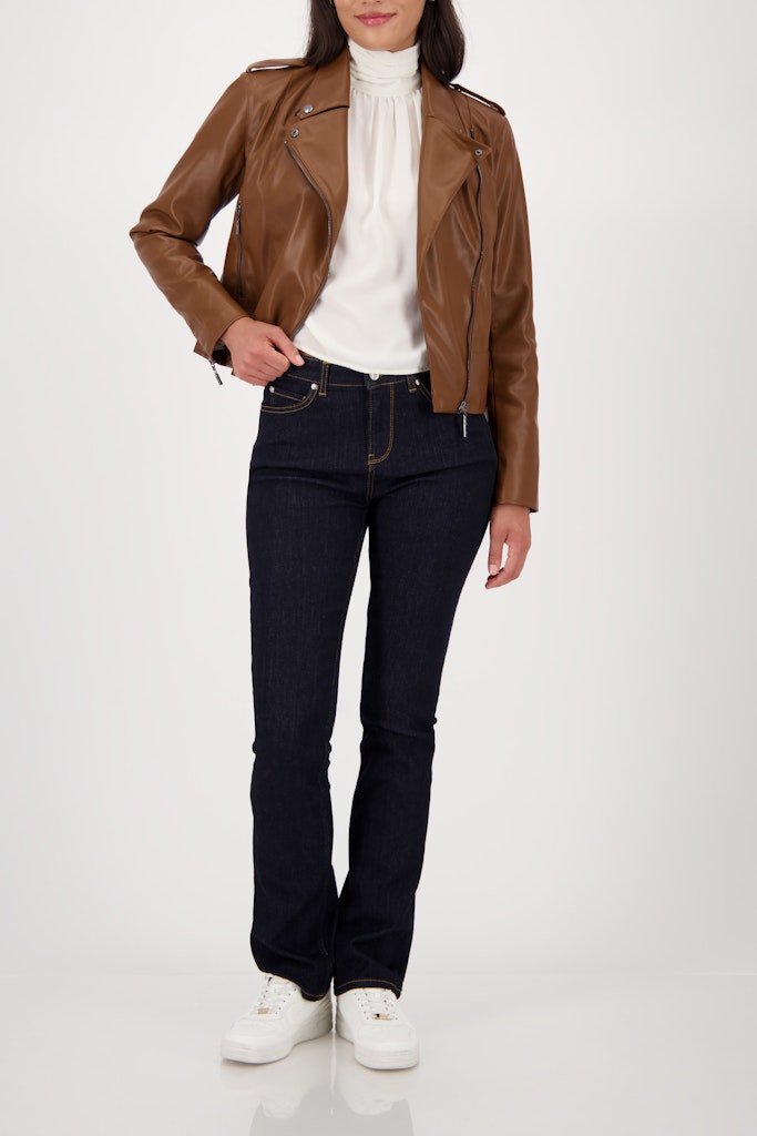Monari Whisky Faux Leather Biker Jacket
