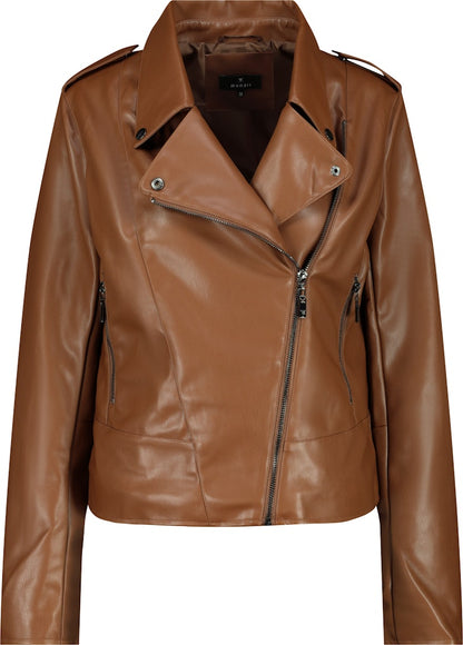 Monari Whisky Faux Leather Biker Jacket
