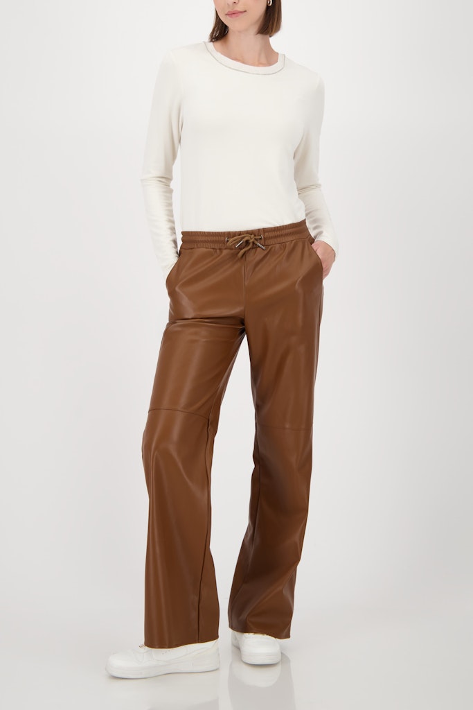 Monari Whisky Faux Leather Trousers