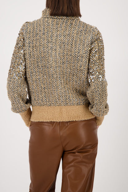 Monari Cognac Sequin Jacket
