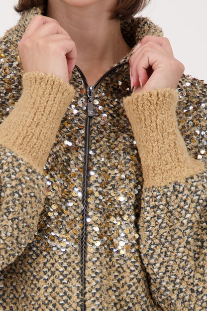 Monari Cognac Sequin Jacket