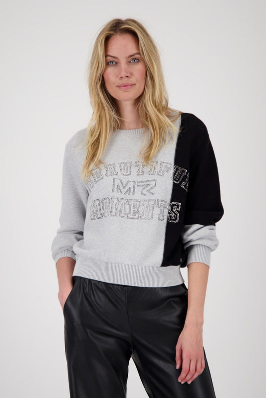 Monari Grey Colorblock Sweater