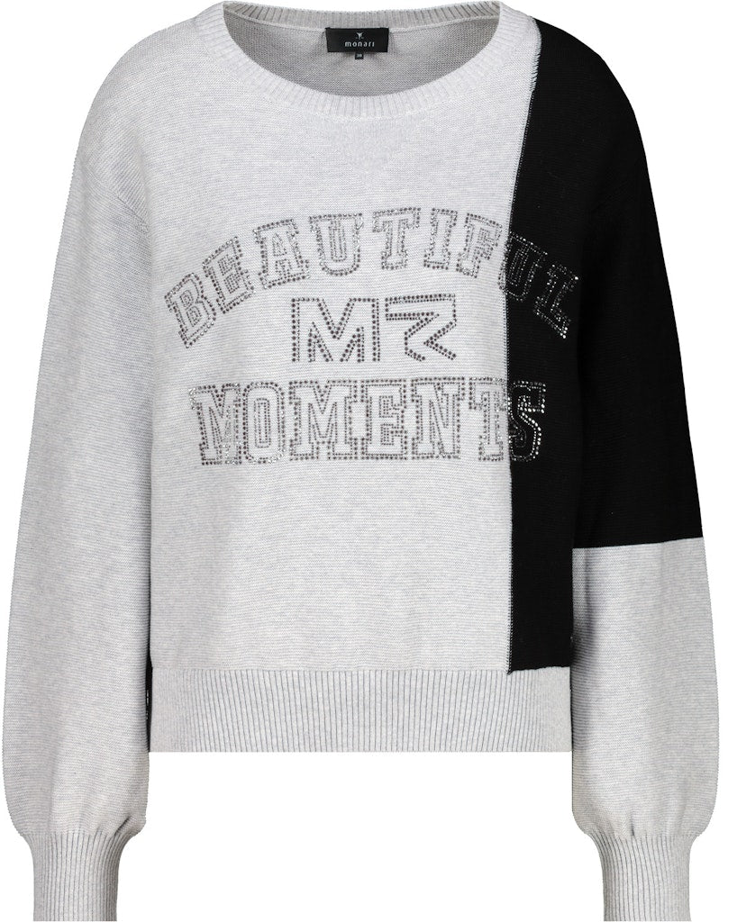 Monari Grey Colorblock Sweater