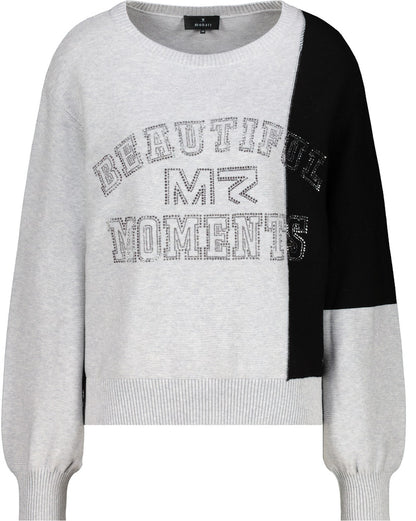 Monari Grey Colorblock Sweater