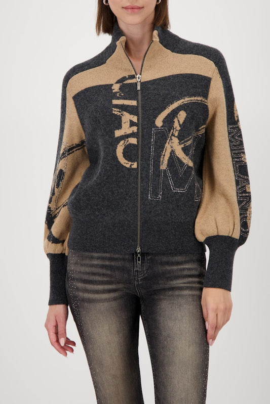 Monari Rhinestone Lettered Jacket