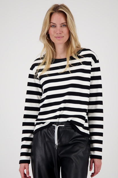 Monari Black Striped Top