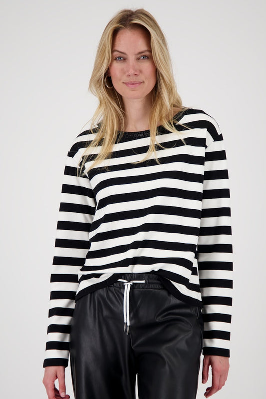 Monari Black Striped Top