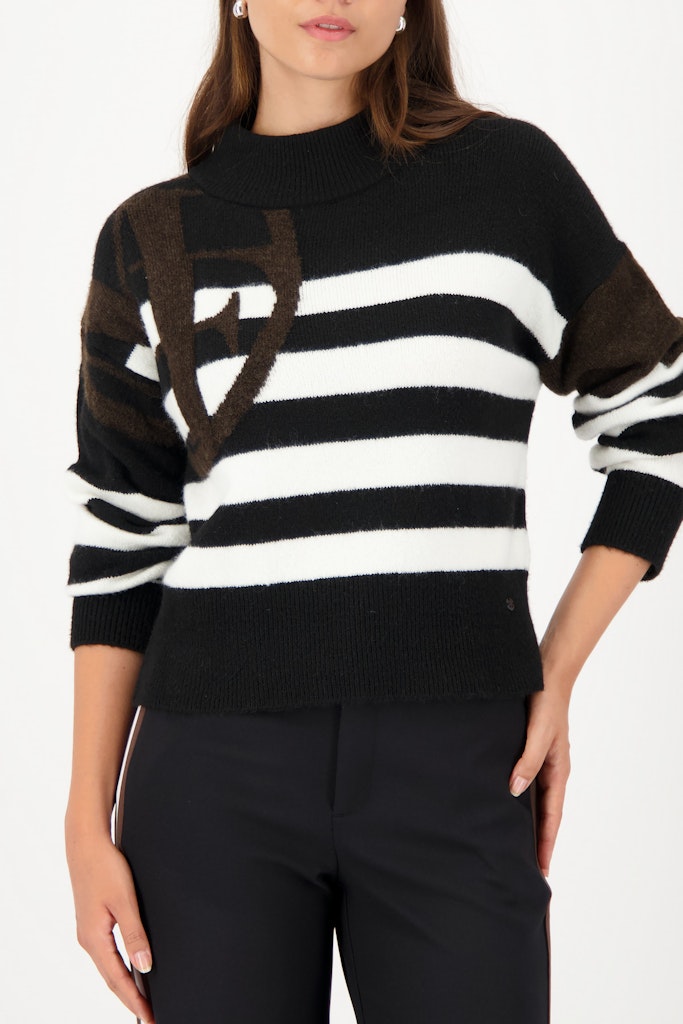 Monari Black Striped Pullover