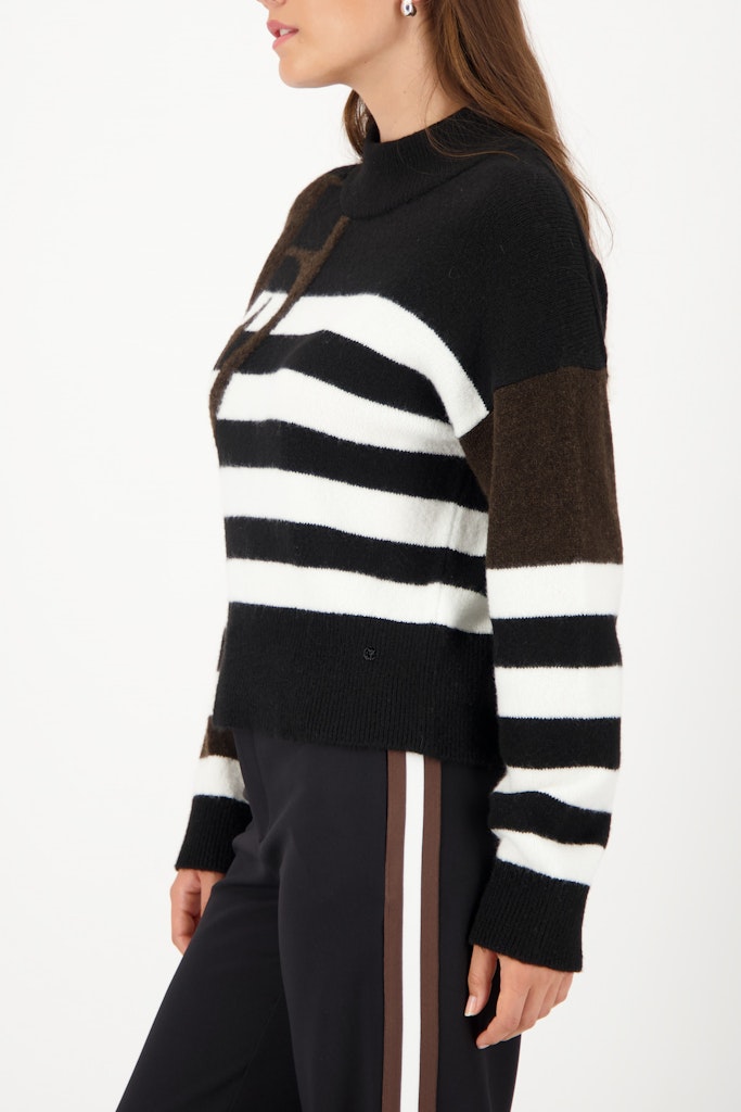 Monari Black Striped Pullover