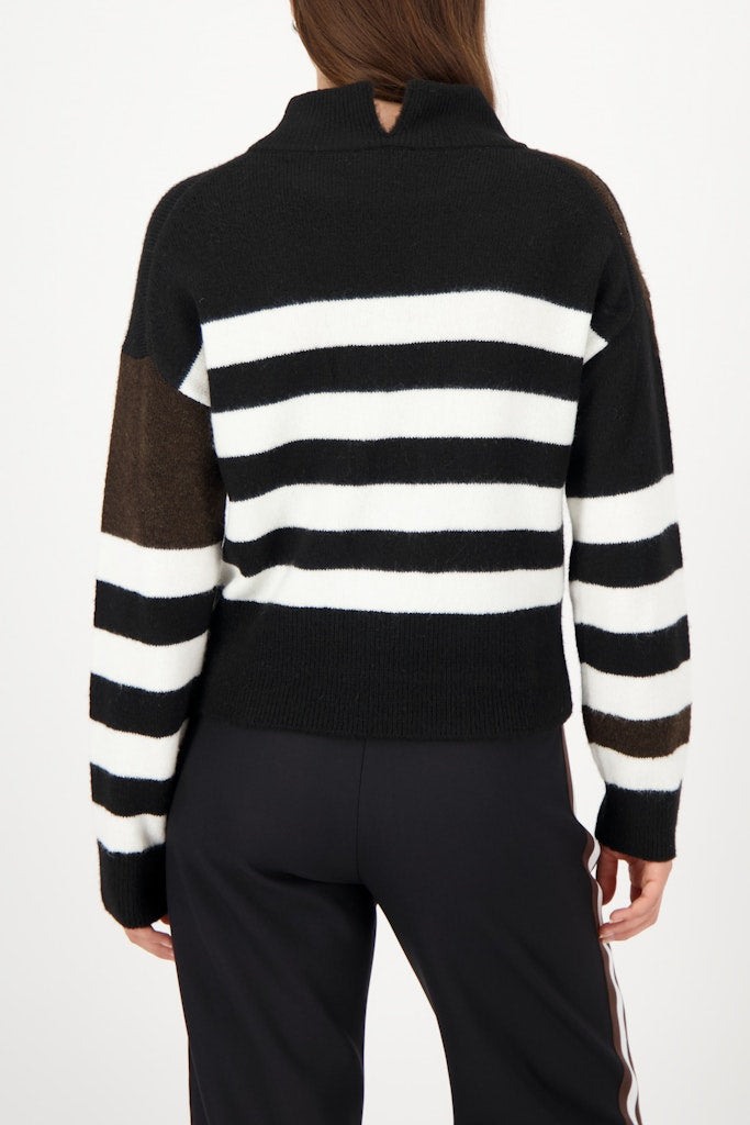 Monari Black Striped Pullover