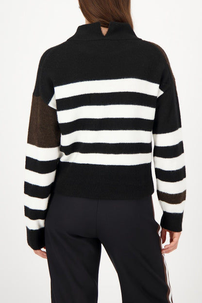 Monari Black Striped Pullover