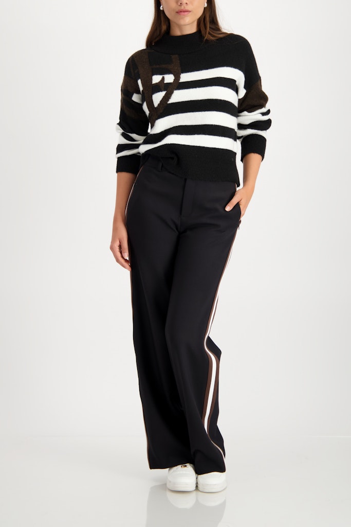 Monari Black Striped Pullover