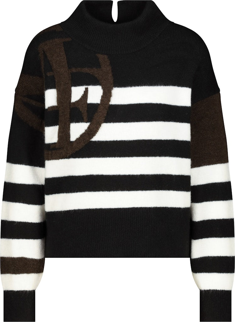 Monari Black Striped Pullover