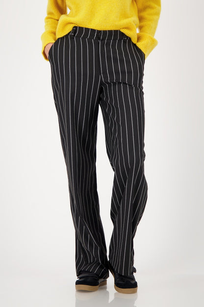 Monari Black Striped Trousers