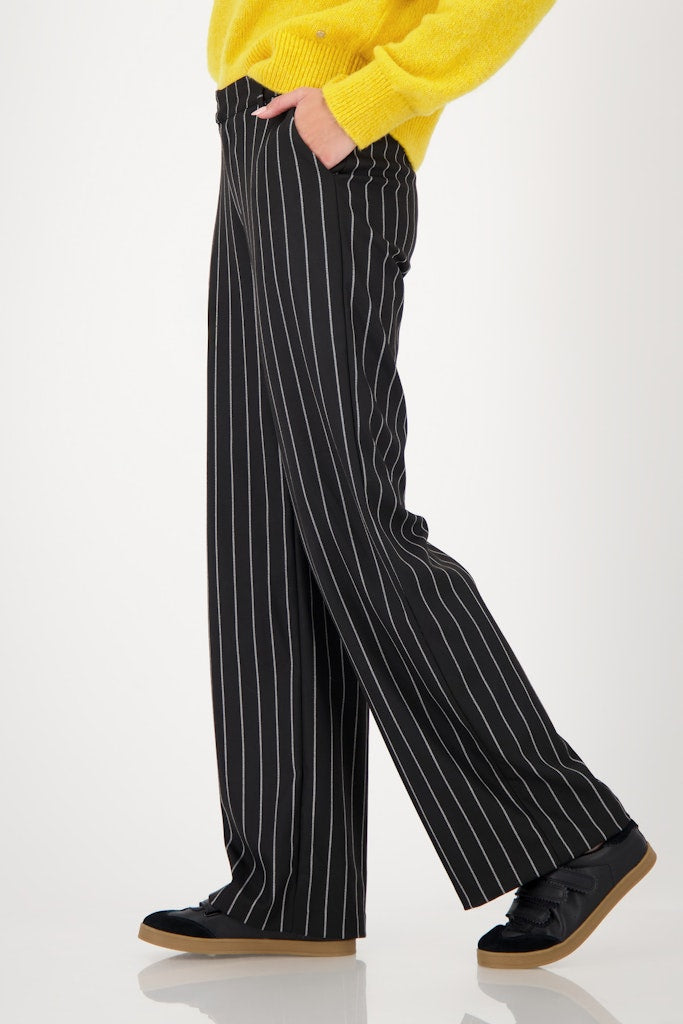 Monari Black Striped Trousers