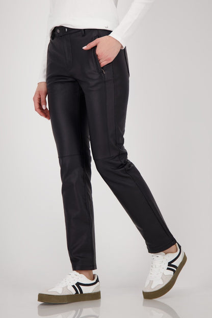 Monari Black Faux Leather Trousers