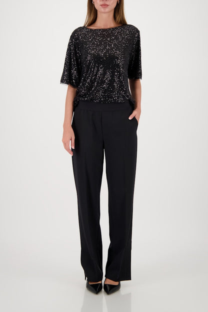 Monari Black Straight Leg Trousers