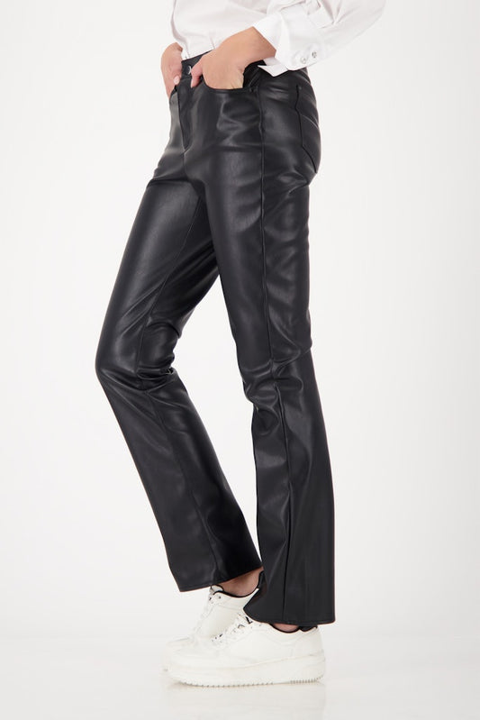 Monari Black  Faux Leather Trousers