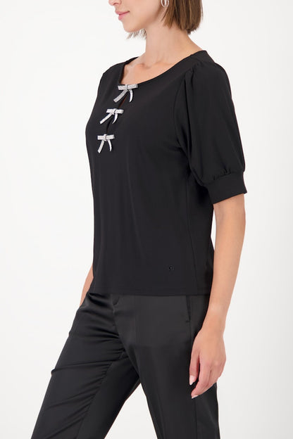 Monari Black Short Sleeve Sweater