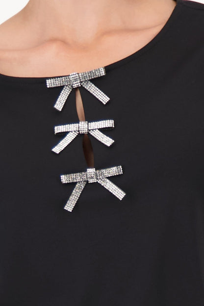 Monari Black Short Sleeve Sweater